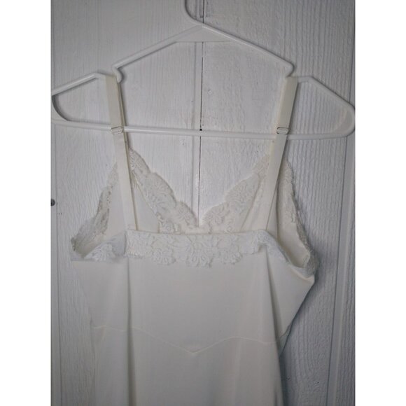 Vintage Artemis 60s Lace Ivory Nylon Full Slip 34 Ave Sheer Chest - Picture 6 of 8
